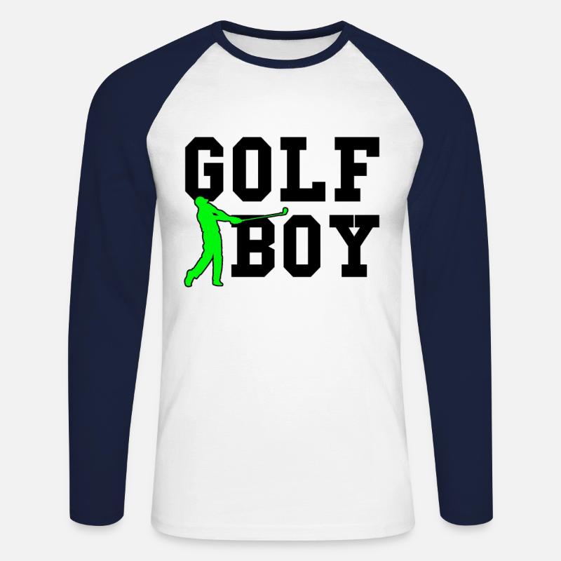 golf boy - Unisex Baseballshirt langarm - Weiß/Navy
