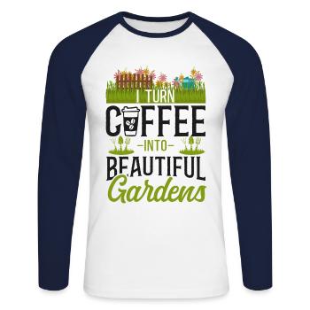 Landscaper Landscaping Landscape - Unisex Long Sleeve Baseball T-Shirt - white/navy - Front - Nik (191cm)