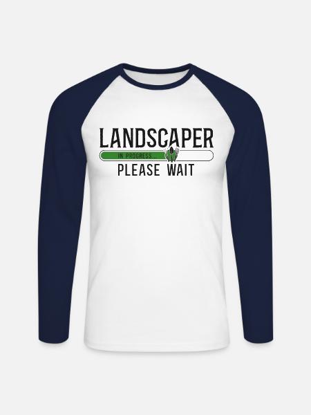 Landscaper Landscaping Landscape - Unisex Baseballshirt langarm - Weiß/Navy