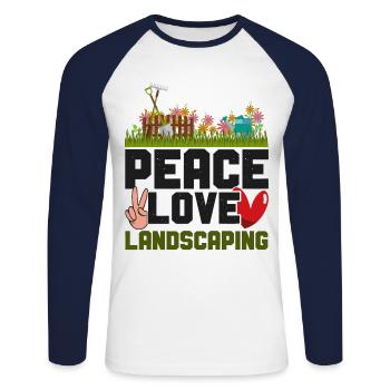 Landscaper Landscaping Landscape - Unisex Long Sleeve Baseball T-Shirt - white/navy - Front - Nik (191cm)