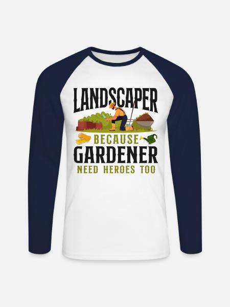 Landscaper Landscaping Landscape - Unisex Long Sleeve Baseball T-Shirt - white/navy