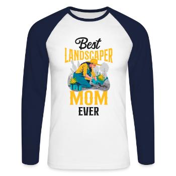 Landscaper Landscaping Landscape - Unisex Baseballshirt langarm - Weiß/Navy - Vorne - Nik (191cm)