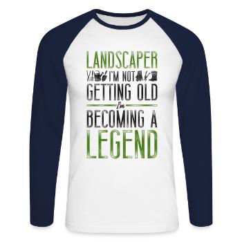 Landscaper Landscaping Landscape - Unisex Long Sleeve Baseball T-Shirt - white/navy - Front - Nik (191cm)
