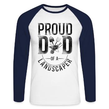 Landscaper Landscaping Landscape - Unisex Long Sleeve Baseball T-Shirt - white/navy - Front - Nik (191cm)
