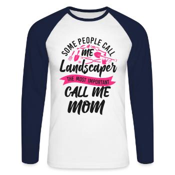 Landscaper Landscaping Landscape - Unisex Baseballshirt langarm - Weiß/Navy - Vorne - Nik (191cm)