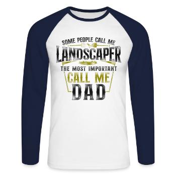 Landscaper Landscaping Landscape - Unisex Baseballshirt langarm - Weiß/Navy - Vorne - Nik (191cm)