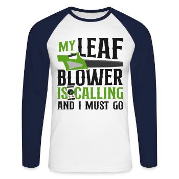Landscaper Landscaping Landscape - Unisex Long Sleeve Baseball T-Shirt - white/navy - Front - Nik (191cm)