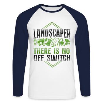 Landscaper Landscaping Landscape - Unisex Long Sleeve Baseball T-Shirt - white/navy - Front - Nik (191cm)
