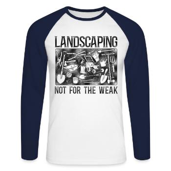 Landscaper Landscaping Landscape - Unisex Long Sleeve Baseball T-Shirt - white/navy - Front - Nik (191cm)