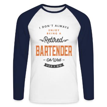 Bartender Funny Job Title Profession - Unisex Long Sleeve Baseball T-Shirt - white/navy - Front - Nik (191cm)