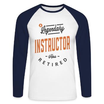 Instructor Funny Job Title Profession - Unisex Long Sleeve Baseball T-Shirt - white/navy - Front - Nik (191cm)