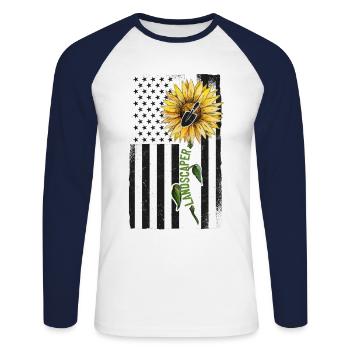 Landscaper Landscape Architect Usa - Unisex Baseballshirt langarm - Weiß/Navy - Vorne - Nik (191cm)
