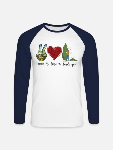 Landscaper Landscaping Landscape - Unisex Long Sleeve Baseball T-Shirt - white/navy