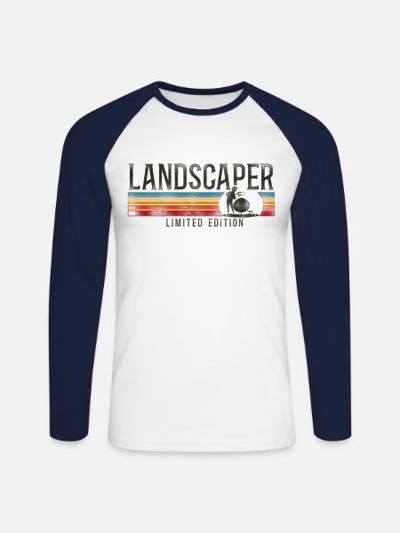 Landscaper Landscaping Landscape - Unisex Long Sleeve Baseball T-Shirt - white/navy