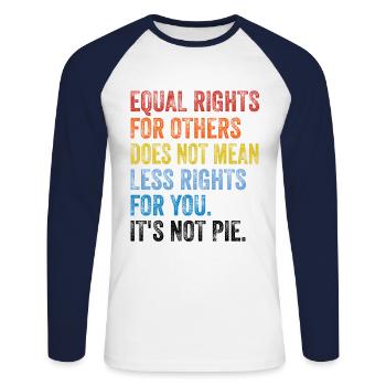 Equal Rights For Others Does Not Mean Less Rights - Unisex Baseballshirt langarm - Weiß/Navy - Vorne - Nik (191cm)