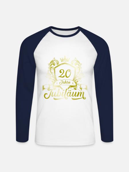 20 Zahl Kranz - Unisex Baseballshirt langarm - Weiß/Navy