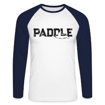 Canoe Canoeing Vintage Paddle - Unisex Baseballshirt langarm - Weiß/Navy - Vorne - Nik (191cm)