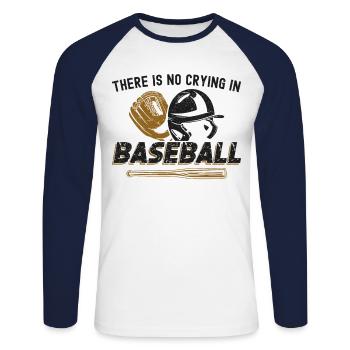 Fan de baseball vintage Il n’y a pas - T-shirt baseball manches longues Homme - blanc/marine - Devant - Nik (191cm)