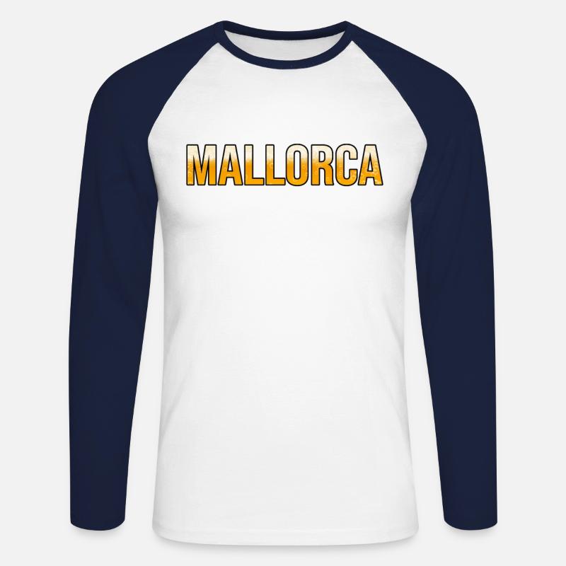 Mallorca Beer - Unisex Long Sleeve Baseball T-Shirt - white/navy