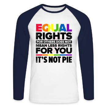 Equal Rights For Others Does Not Mean Less Rights - Unisex Baseballshirt langarm - Weiß/Navy - Vorne - Nik (191cm)