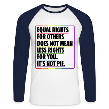 Equal Rights For Others Does Not Mean Less Rights - Unisex Baseballshirt langarm - Weiß/Navy - Vorne - Nik (191cm)