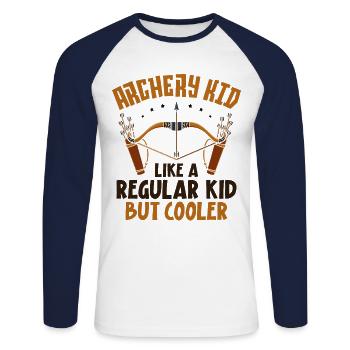 Archery Bow Archer Archery Kid - Unisex Baseballshirt langarm - Weiß/Navy - Vorne - Nik (191cm)