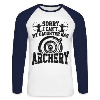 Archery Bow Archer Mom Mother - Unisex Baseballshirt langarm - Weiß/Navy - Vorne - Nik (191cm)