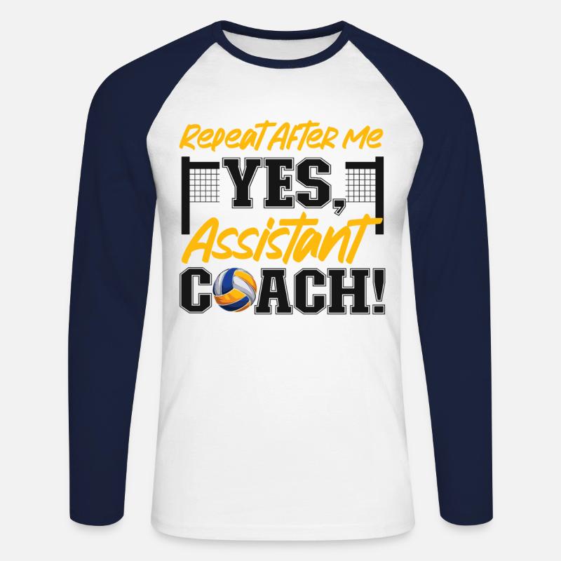 Volleyball Player Team Assistant - Unisex Baseballshirt langarm - Weiß/Navy