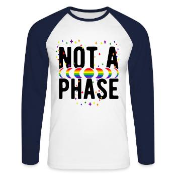 Not A Phase Gay Bisexual Pride Rainbow Lgbtq Diver - Unisex Baseballshirt langarm - Weiß/Navy - Vorne - Nik (191cm)