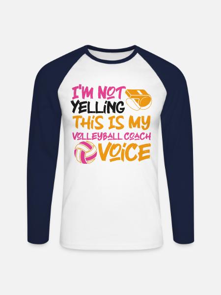 Volleyball Player Team Coach I'm - Unisex Long Sleeve Baseball T-Shirt - white/navy