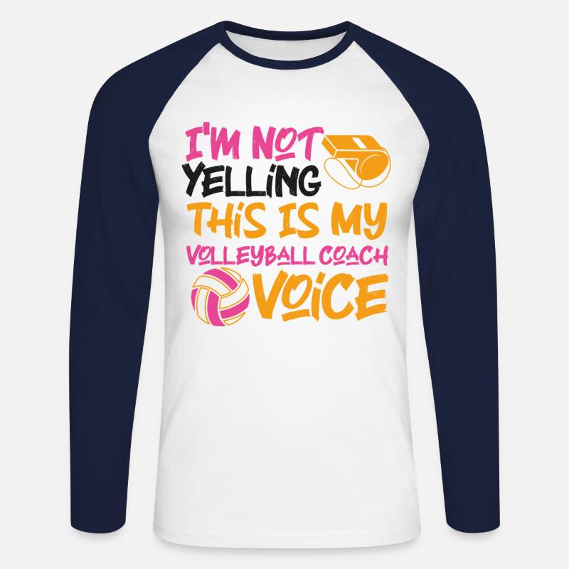Volleyball Player Team Coach I'm - Unisex Baseballshirt langarm - Weiß/Navy