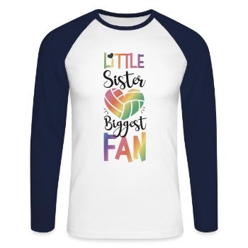 Volleyball Player Team Sister - Unisex Baseballshirt langarm - Weiß/Navy - Vorne - Nik (191cm)