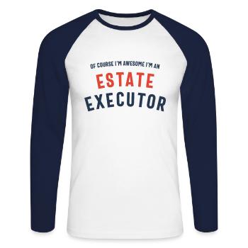 Bien sûr, je suis génial, je suis un exécuteur testamentaire - T-shirt baseball manches longues Homme - blanc/marine - Devant - Nik (191cm)