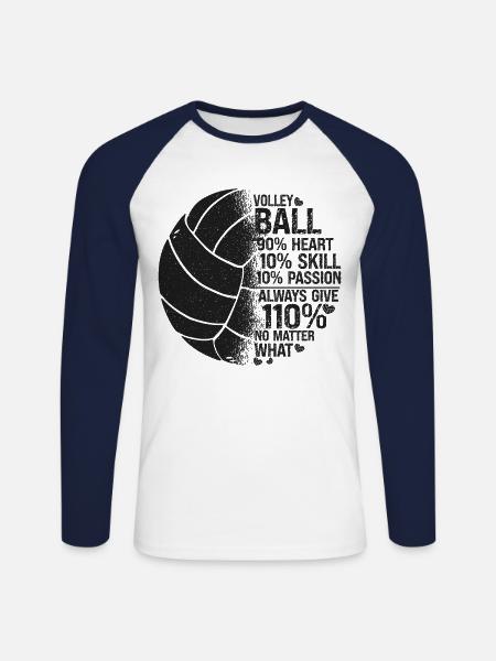 Volleyball Player Team Volleyball - Unisex Long Sleeve Baseball T-Shirt - white/navy