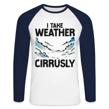 Meteorologist Weather Forecast - Unisex Baseballshirt langarm - Weiß/Navy - Vorne - Nik (191cm)