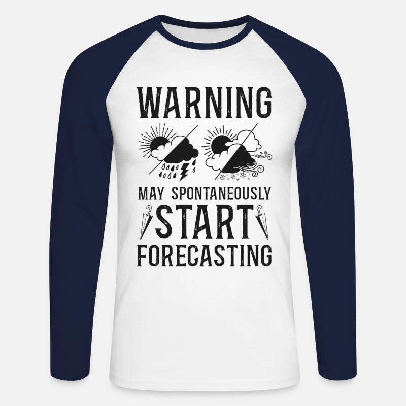 Meteorologist Weather Forecast - Unisex Baseballshirt langarm - Weiß/Navy