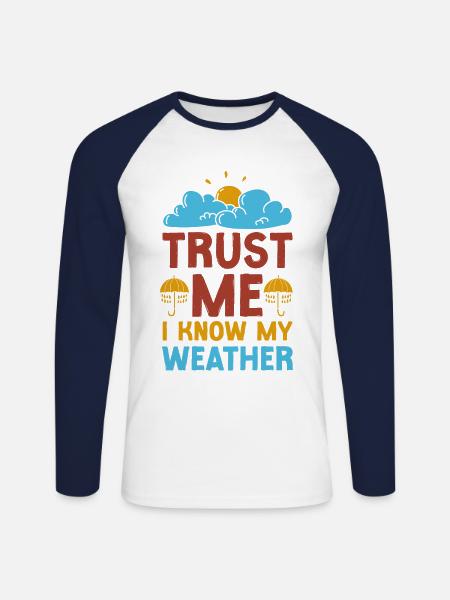 Meteorologist Weather Forecast - Unisex Long Sleeve Baseball T-Shirt - white/navy
