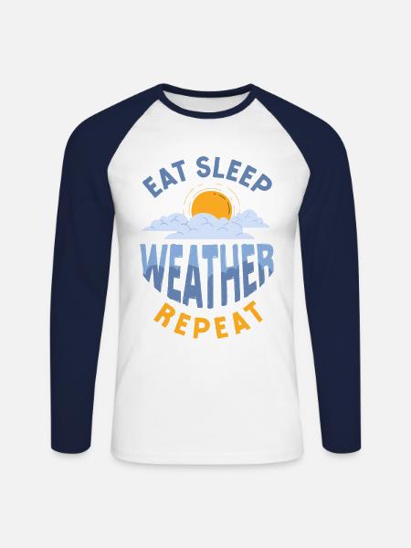 Meteorologist Weather Forecast - Unisex Long Sleeve Baseball T-Shirt - white/navy
