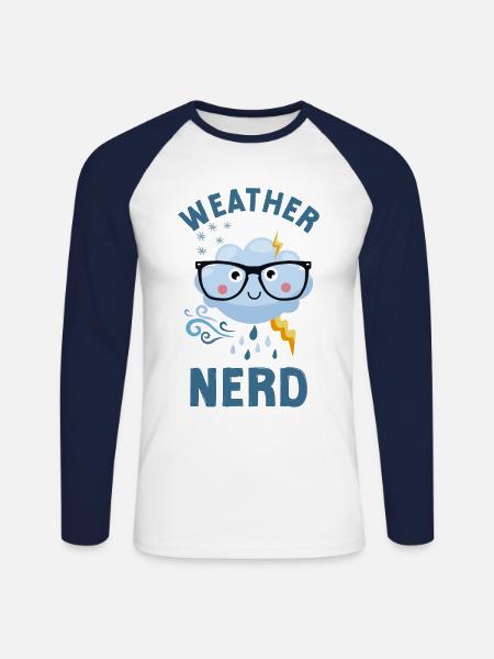 Meteorologist Weather Forecast - Unisex Long Sleeve Baseball T-Shirt - white/navy