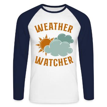 Meteorologist Weather Forecast - Unisex Baseballshirt langarm - Weiß/Navy - Vorne - Nik (191cm)