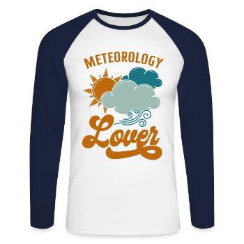 Meteorologist Weather Forecast - Unisex Long Sleeve Baseball T-Shirt - white/navy - Front - Nik (191cm)
