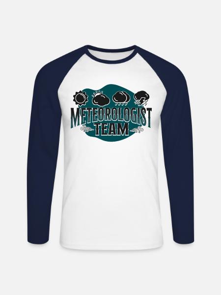 Meteorologist Weather Forecast - Unisex Long Sleeve Baseball T-Shirt - white/navy