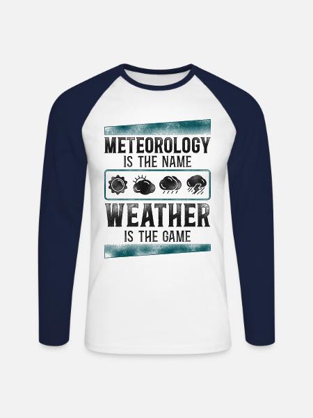 Meteorologist Weather Forecast - Unisex Long Sleeve Baseball T-Shirt - white/navy