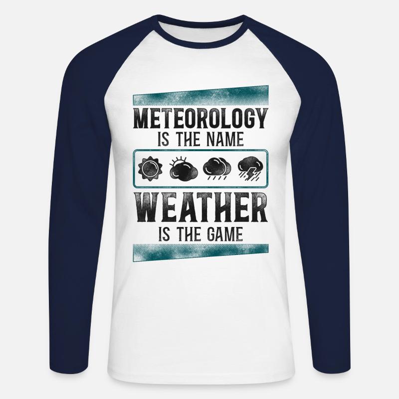Meteorologist Weather Forecast - Unisex Baseballshirt langarm - Weiß/Navy