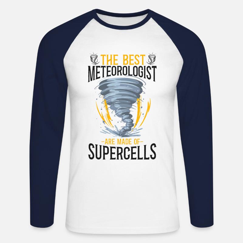 Meteorologist Weather Forecast - Unisex Baseballshirt langarm - Weiß/Navy