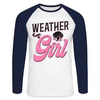 Meteorologist Weather Forecast - Unisex Baseballshirt langarm - Weiß/Navy - Vorne - Nik (191cm)