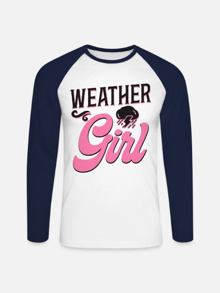 Meteorologist Weather Forecast - Unisex Long Sleeve Baseball T-Shirt - white/navy