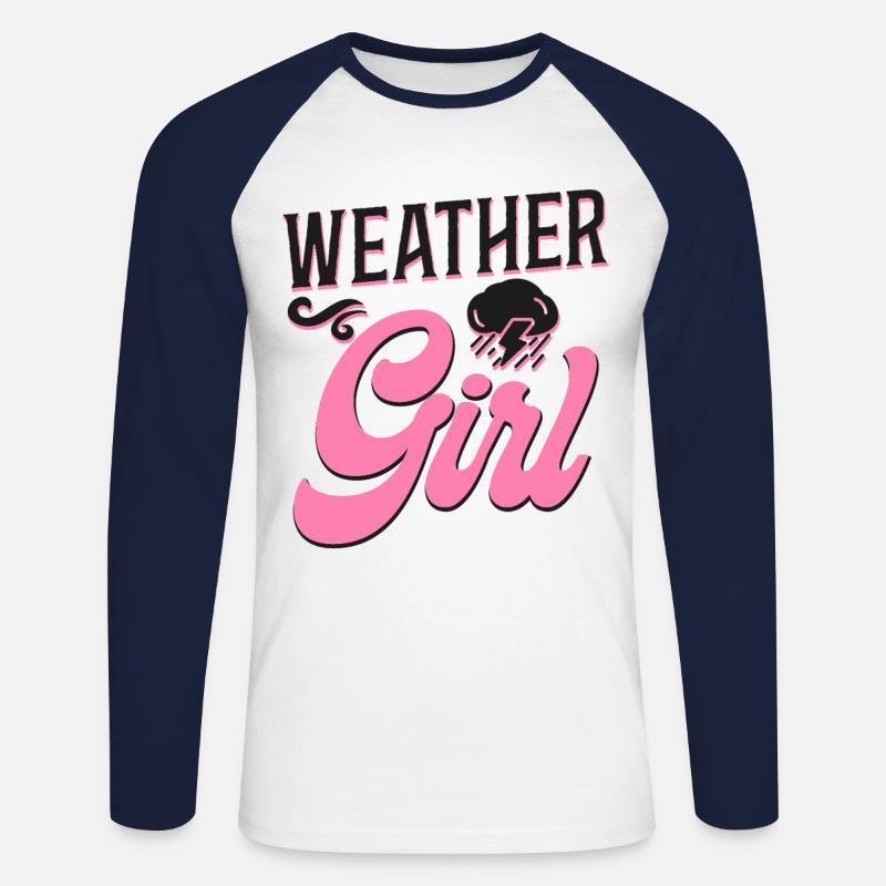 Meteorologist Weather Forecast - Unisex Baseballshirt langarm - Weiß/Navy