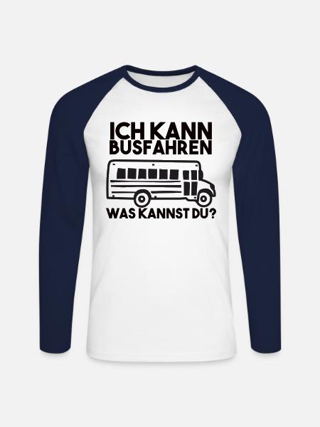 Busfahrer Spruch - Unisex Baseballshirt langarm - Weiß/Navy