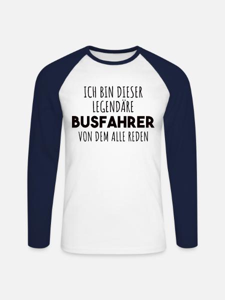 Busfahrer Spruch - Unisex Baseballshirt langarm - Weiß/Navy
